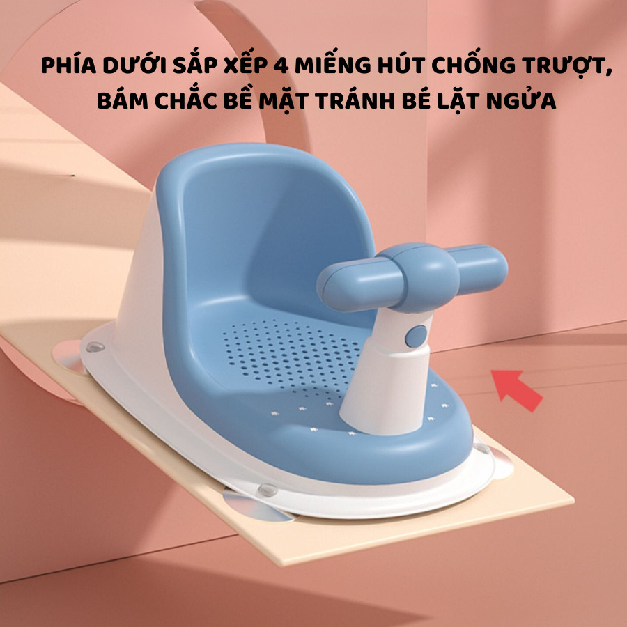 Ghế Ngồi Tắm Chống Trượt Cho Bé HOMIE, Ghế Tập Ngồi Cho Bé An Toàn, Tiện Lợi Có Tựa Lưng Chống Ngã