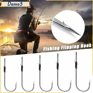 Móc lật câu cá, Giá đỡ mồi kép bằng thép Carbon thu hút mềm, Móc giun Neko Rig màu đen HOT