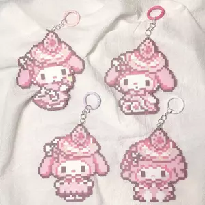 Dễ Thương kt Pixel Acrylic Mặt Dây Chuyền Hoạt Hình Dễ Thương Móc Khóa Học Sinh Bạn Gái Schoolbag Quà Tặng 6.22