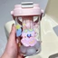 Cốc Nhựa Tiện Dụng Giá Trị Cao Học Sinh Di Động Di Động Di Động Chống Sốc Nhiệt Độ Cao Cốc Nước Có Ống Hút 55ID