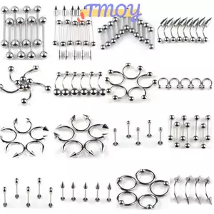 TMOY 85 Chiếc Lưỡi Lông Mày Môi Bụng Rốn Vòng Thép Không Gỉ Xuyên Cơ Thể Trang Sức TMOY