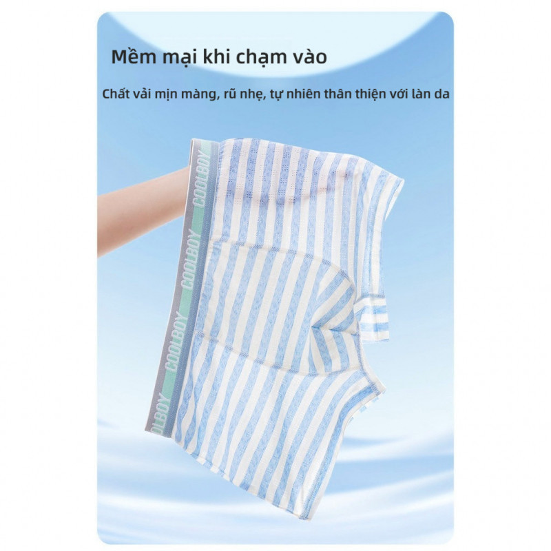 Quần lót dành cho bé trai trên 8 tuổi, chất liệu Modal, kiểu mỏng nhẹ phù hợp mùa hè, mềm mại và thoáng khí.