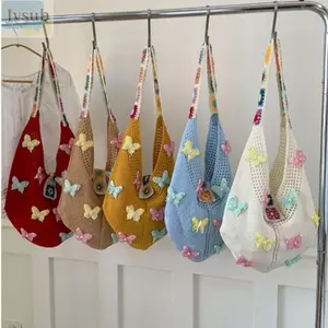 Túi xách JVSUB, Túi đeo vai nữ dung tích lớn Boho, Túi đeo chéo cổ điển dệt kim rỗng nhiều màu
