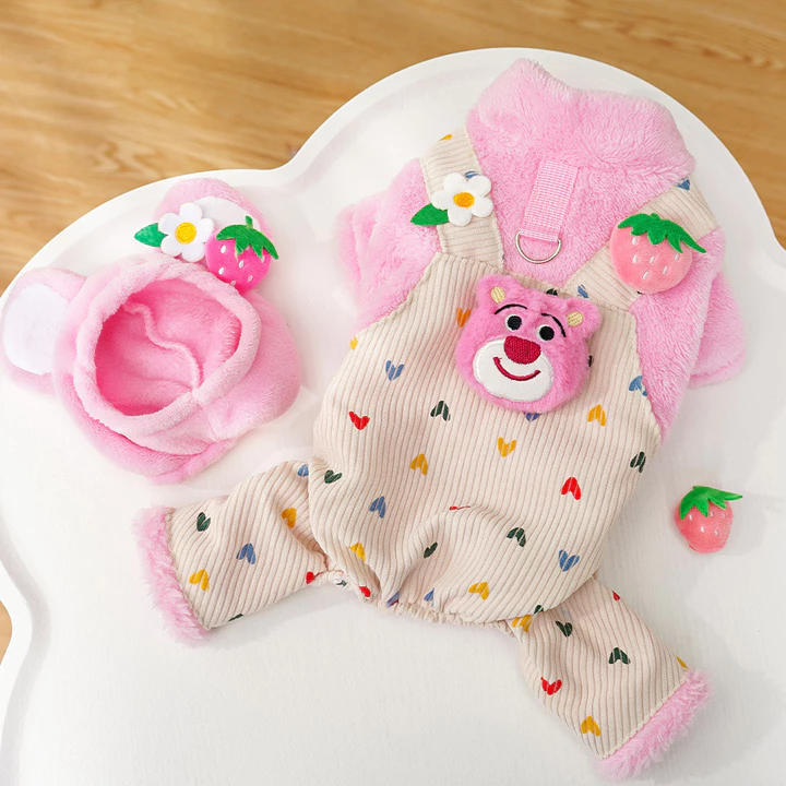 Quần áo bốn chân mùa thu đông mới cho chó và mèo, dây dắt chó lót lông cừu, đồ dùng cho Teddy, Bichon, Corgi và mèo.
