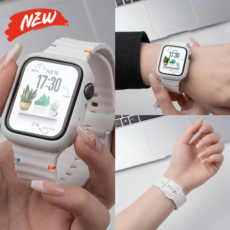 Dây đeo silicon + vỏ cho Apple Watch Series11 / 10 42 mm 46mm Ultra 3 / 2 49mm 9 8 7 SE3 40 41 44 45mm