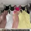 JULYHOT Nữ Spaghetti Dây Đeo Camisole Có Miếng Lót Ngực Mùa Hè Mỹ Retro Màu Trơn Không Tay Slim Tank Top Massivedeals