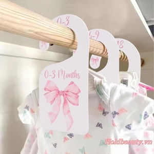 Bộ chia kích thước quần áo trẻ em Họa tiết nơ dễ thương Tháng treo tách trang trí nhà trẻ đáng yêu