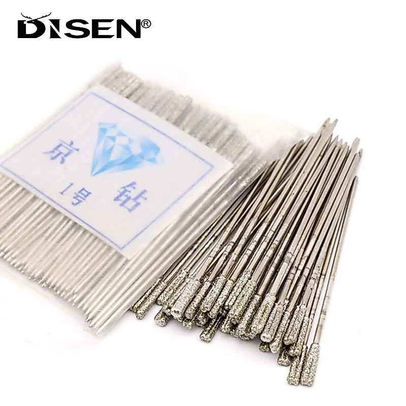 10 Chiếc Kim Cương Phủ Mũi Khoan Bộ Tipped Mũi Khoan Cho Ngọc Mã Não Đá Pha Lê Trang Sức Thủy Tinh Khoan Lỗ Bit Dia 0.8mm-2.4mm