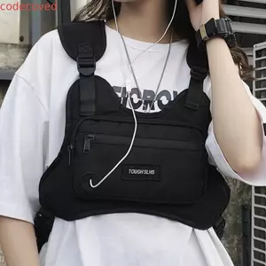 Túi Vest hip hop CODECOVED, Túi đeo ngực chức năng Hip Hop, thời trang sức chứa lớn chống nước thông thường dạo phố Túi ngực thể thao ngoài trời