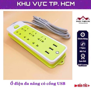 Ổ điện đa năng chống giật có 3 cổng USB siêu tiện dụng