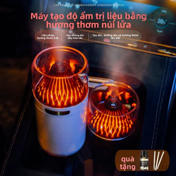 Máy tạo ẩm Máy tạo độ ẩm ô tô hình núi lửa sáng tạo mới, máy tạo độ ẩm thông minh cho nhà, máy khuếch tán tinh dầu không