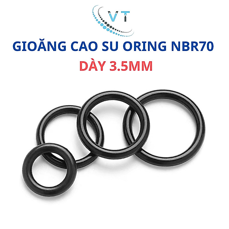 Oring Dày 3.5mm * (đường kính ngoài từ 10mm - 30mm) Gioăng cao su NBR70