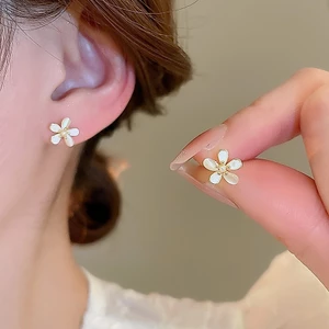 Bông tai kim bạc mắt mèo ngọc trai, thiết kế nhỏ tinh tế, nhẹ sang trọng