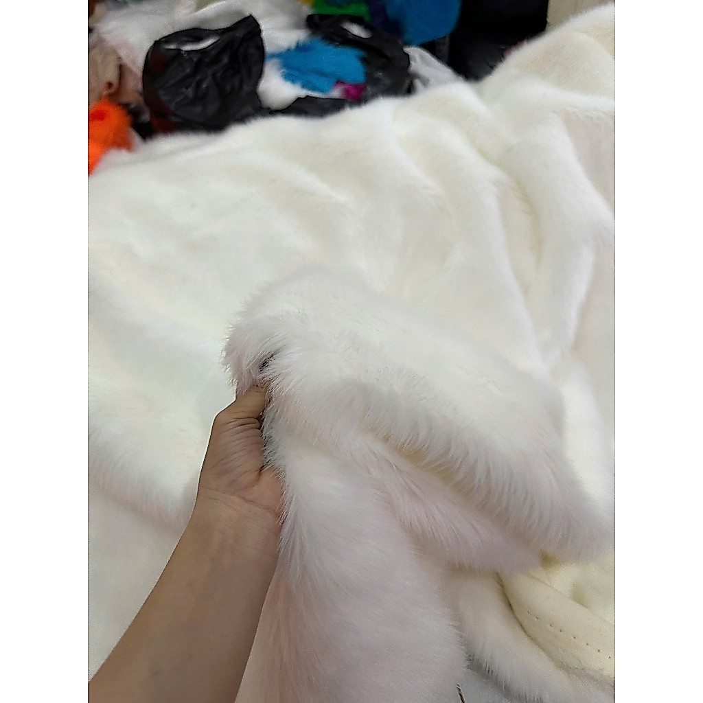 THẢM LÔNG DÀI MÀU TRẮNG KEM - THẢM LÔNG TRẮNG KEM SỢI LÔNG DÀI 3CM