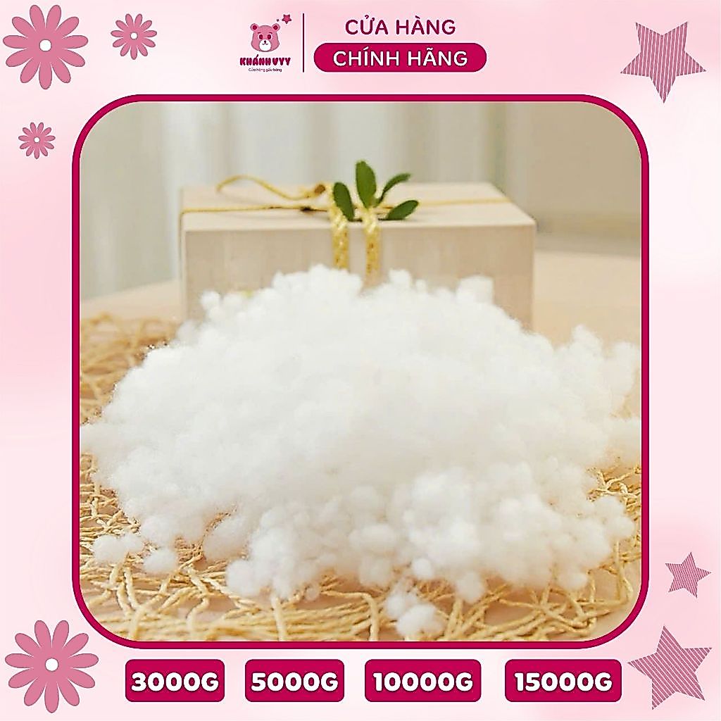 Combo 3-5kg bông bi, bông nhồi thú len móc, gấu bông, nhồi gối loại 1 cao cấp
