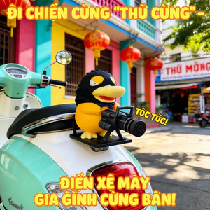 Mô hình Psyduck Gatling súng máy trang trí xe điện, phụ kiện trang trí xe máy，phụ kiện kèm theo，đồ trang trí xe hơi