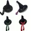 WEETW Gothic Mũ Phù Thủy, Ren Satin Nơ Mũ Halloween, Mũ Dự Tiệc Có Thể Uốn Cong Gothic Cao Mũi Nón Top Phù Thủy Mũ Cosplay Sự Kiện