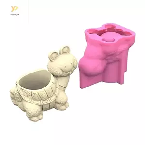Chậu Hoa Silicon Khuôn 3D Hình Rùa - Trang Trí Nhà Cửa Mọng nước