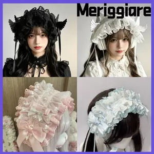MERIGGIARE Gothic Wing Angel Headband, Ren Sweet Cosplay Mũ Đội Đầu, Gothic Ruy Băng Nơ Quấn Đầu Phụ Kiện Tóc