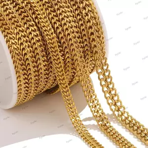 Dây chuyền Cuba bằng thép không gỉ PYCOU, Chiều rộng 5,5mm Chiều rộng 6,5mm Dây chuyền lề đường bằng thép không gỉ, Phong cách cổ điển Liên kết phẳng Chiều rộng 8mm Liên kết cáp DIY Dây chuyền làm đồ trang sức Làm vòng cổ DIY