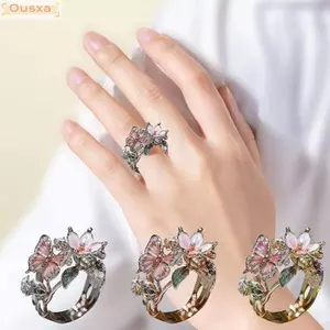 OUSXA Nhẫn Vintage, Phụ Kiện Trang Sức Không Phai Màu Nhẫn Bướm, Quà Tặng Thủ Công Trang Trí Ngón Tay