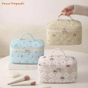Túi trang điểm FAVORITEGOODS, Túi đựng đồ vệ sinh dung tích lớn cho thỏ / chó con dễ thương, Túi đựng mỹ phẩm có chăn bông