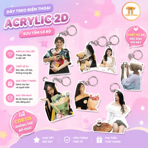 Móc khoá cắt viền in theo ảnh in theo yêu cầu chất liệu acrylic viền trong suốt dễ thương làm quà tặng