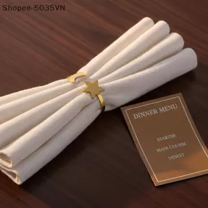 {AKIN} Khăn Ăn Nhẫn 4 Ngôi Sao Mặt Trăng Thủ Công Trang Trí Kim Loại Tối Giản Cho Bạn Bè Tập Hợp Trang Trí Bàn Ăn Thông Thường {a}
