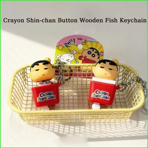 HT3 Crayon Shin-chan Nohara Shinnosuke Nút Gỗ Cá Móc Khóa Bấm Dài Để Chơi Gõ Âm Thanh TH3