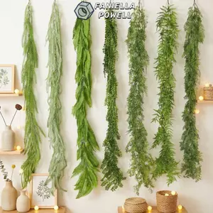 FANIELLAPOWELL Cây nho nhân tạo, Thiết kế treo Cây nho tuyết tùng nhân tạo màu xanh lá cây, Nhiều loại nhìn thực tế Mô phỏng lá dương xỉ Trang trí trong nhà
