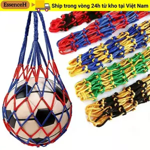 Túi đựng bóng rổ ESSENCEH, Túi nylon nhiều màu, Thiết bị di động thể thao Túi lưới dệt bóng đá