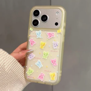 Ốp điện thoại mờ sương mù gấu cho iPhone 17 Pro Max 16 15 14 13 Vỏ bảo vệ chống sốc