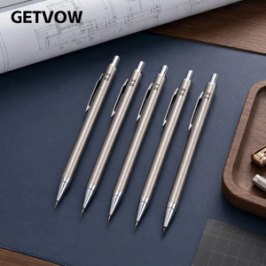 Bút chì soạn thảo GETVOW, Bút chì cơ 2B tích hợp, Bền 0,3 / 0,5 / 0,7 / 0,9 / 2.0mm Full Kim loại Vẽ bút chì nghệ thuật Phác thảo vẽ