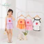 CATMALLER88 Áo + Quần Short Bộ 2 Món, Bộ đồ quần áo mềm in hình dâu tây cho trẻ mới biết đi, Đồ ngủ Cotton thông thường 1-3 tuổi