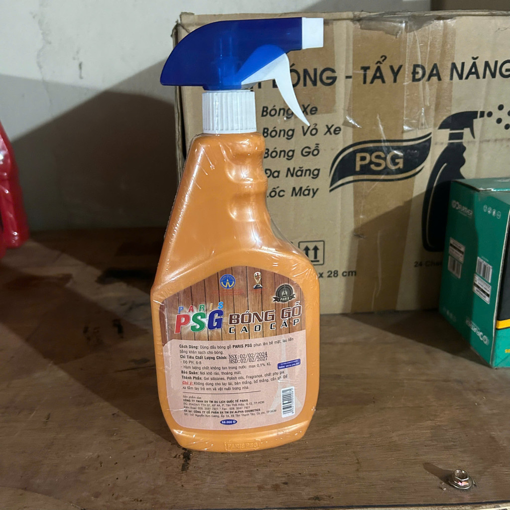 Nước Xịt Bóng Gỗ PSG Cao Cấp 600ml – Làm Sáng Bóng Đồ Gỗ, Bảo Vệ Bề Mặt, Hương Thơm Dễ Chịu