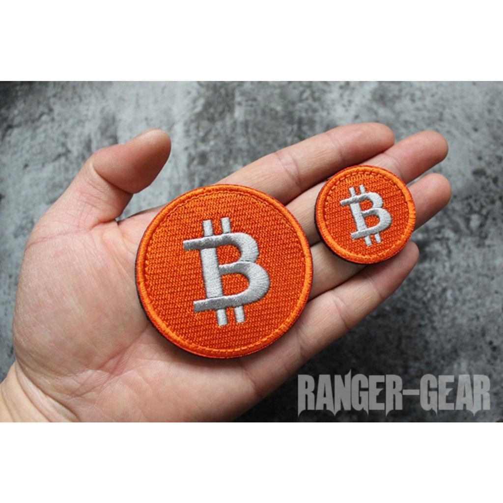 Patch_velcro thêu đồng xu BTC dán ba lô_quần áo