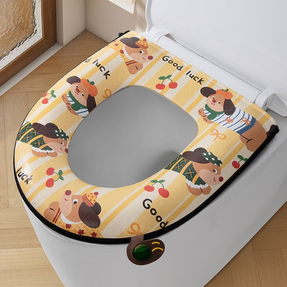 Thảm vệ sinh dây kéo GOODH, Đệm ngồi vệ sinh bằng hương liệu hai mặt thoải mái, Đệm bồn cầu chống nước đa năng không cần giặt Phòng tắm