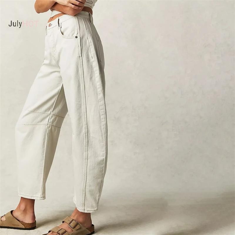 Y2K Trend Crop Quần jean ống rộng Baggy eo thấp dành cho nam và nữ