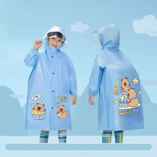 Áo mưa dài hình Capybara cho bé – Chống nước, có vị trí đựng balo, mũ rộng, chất liệu TPV