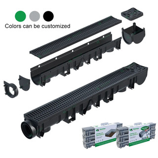 Máng rãnh cống thoát nước nhựa ID100x100mm nắp HDPE Inox Thép mạ kẽm giảm lắng thoát nhanh dễ bảo trì