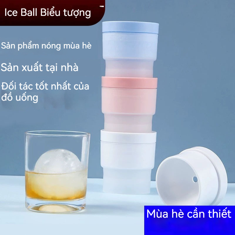 Làm Đá Hình Tròn Lớn 6CM Tiện Lợi Khuôn Silicon Làm Đá Tròn Viên Cỡ Lớn