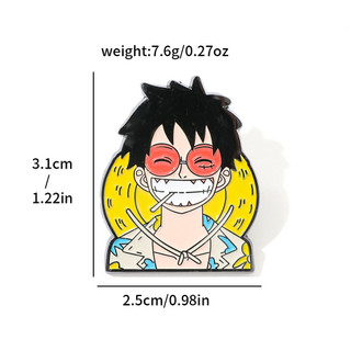 3 Cái / bộ Hoạt Hình Anime Một Mảnh Kim Loại Huy Hiệu Luffy Hợp Kim Dầu Nhỏ Giọt Thổ Cẩm Ba Lô Mũ Trang Trí Pin