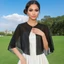 Khăn choàng mềm OUSXA, Áo choàng voan phong cách thanh lịch Sheer, Áo choàng cưới thiết kế nhẹ cổ điển