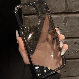 Ốp Điện Thoại Ins Hàn Quốc Bling Cho IPhone 16 12 15 14 13 11 Pro Xs Max XR X 7 8 Plus HD Trong Suốt Sang Trọng Vỏ Lấp Lánh Siêu Mỏng Ốp Lưng TPU Mềm Ốp Lưng Bảo Vệ Chống Sốc