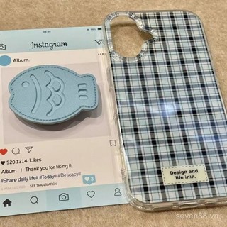 Ốp Điện Thoại Thích Hợp Cho iPhone Kẻ Sọc Taiyaki Giá Đỡ 17 / 16 / 15promax / 14 Phong Cách Mới 13 / 12 / 11pro Niche xsmax / xr Sáng Tạo Chống Sốc Lỗ Lớn Bao Gồm Tất Cả Vỏ Bảo Vệ JDEN