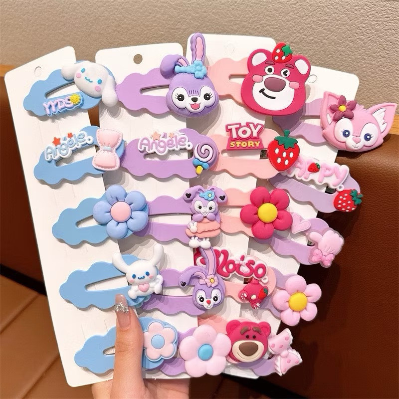 Set 5 Kẹp Tóc Nhiều Hoạ Tiết, Loại To Dễ Thương Dành Cho Bé Gái