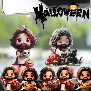 Bộ 5 Món Trang Trí Halloween Acrylic Charms | Móc khóa ma quái, Đồ trang trí gia đình có chi tiết phát sáng - Trang trí treo nhiều màu