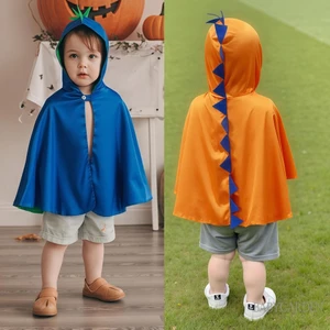 1-5 Tuổi Trẻ Em Cho Bé Halloween Áo Khoác Dễ Thương Màu Sắc Tương Phản Khủng Long Poncho Tiệc Lạ Mắt Trang Phục Hóa Trang