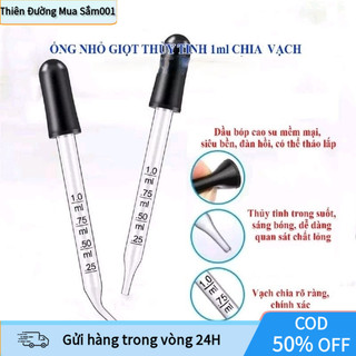 Ống Nhỏ Giọt Thủy Tinh Có Bóp Cao Su 1ml – Hút Tinh Dầu, Hóa Chất, Dược Phẩm