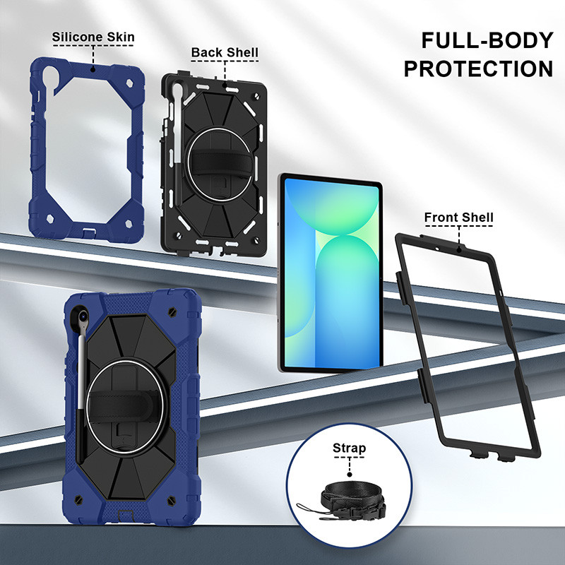 Ốp Chống Sốc Chắc Chắn Cho Samsung Tab S10 Lite 10.9inch 2025 S10 Lite 5G X400 X406B 360° Hộp đựng máy tính bảng dây đeo tay xoay